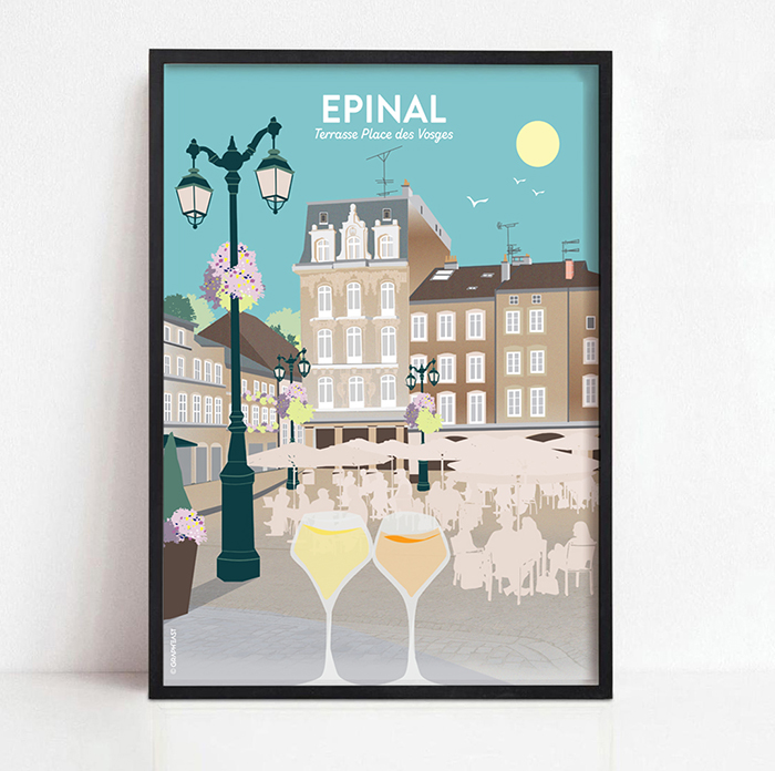 Affiche d'Épinal, la place des Vosges GraphEast