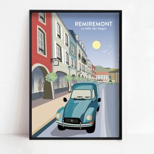 Affiche de Remiremont, centre ville, les arcades