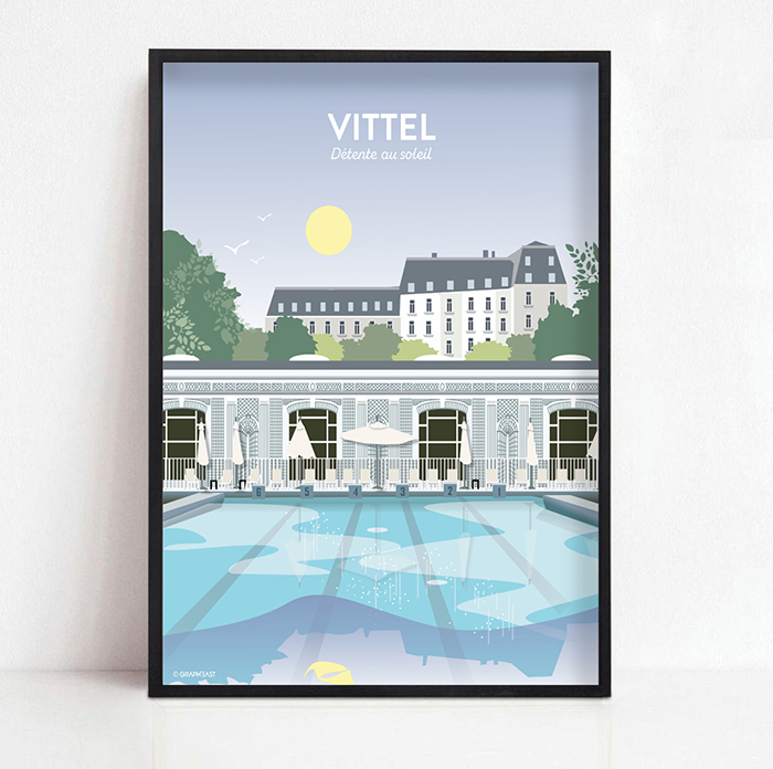 Affiche de Vittel, la piscine GraphEast