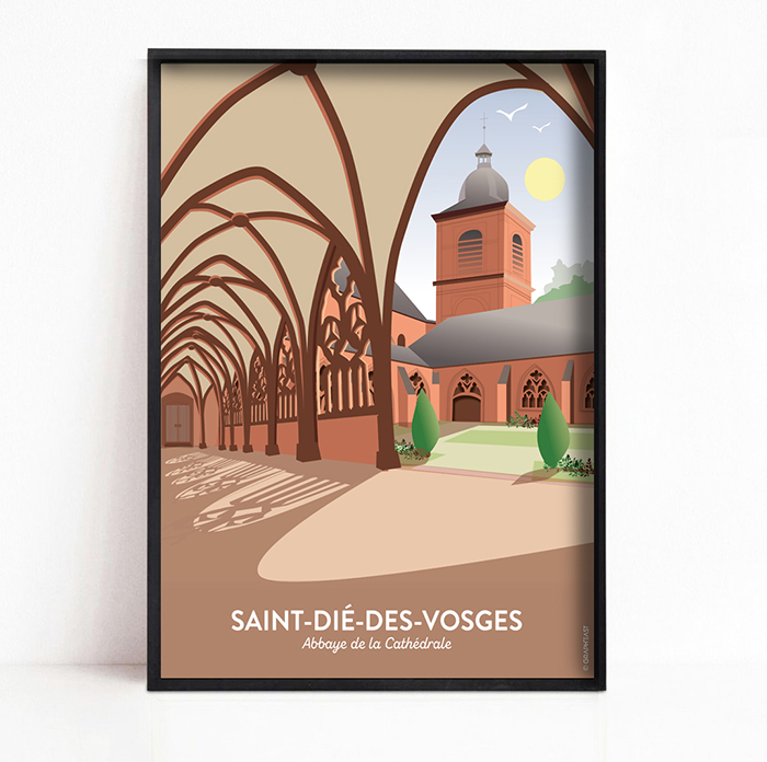 Affiche de Saint-Dié-des-Vosges, la cathédrale de Saint-Dié et son cloître GraphEast