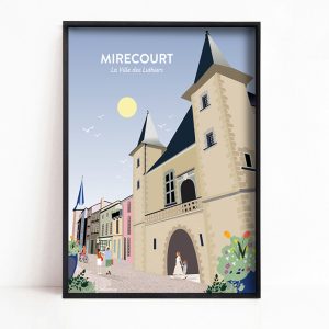 Affiche de Mirecourt, centre-ville, les halles