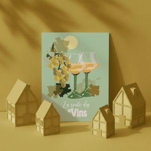 Carte postale  collector, La route des vins d&rsquo;alsace