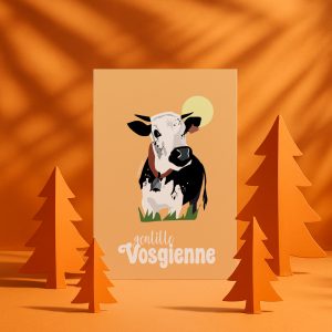 Carte postale  collector,  La Vache vosgienne