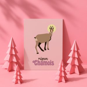 Carte postale  collector, Le chamois des hautes-vosges