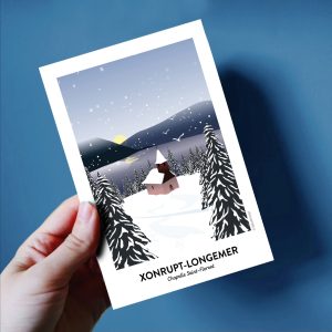 Carte postale de Xonrupt-Longemer, la chapelle sous la neige