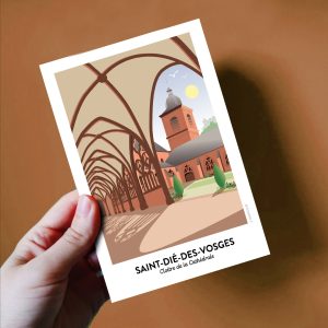 Carte postale  de Saint-Dié-des-Vosges, la cathédrale de Saint-Dié et son cloître