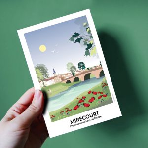 Carte postale  de Mirecourt, promenade le long du Madon