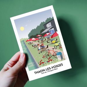 Carte postale  de Thaon-les-Vosges, café vélo