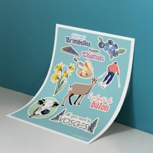 Planche de stickers, Les figures incontournables et cultes des Vosges !