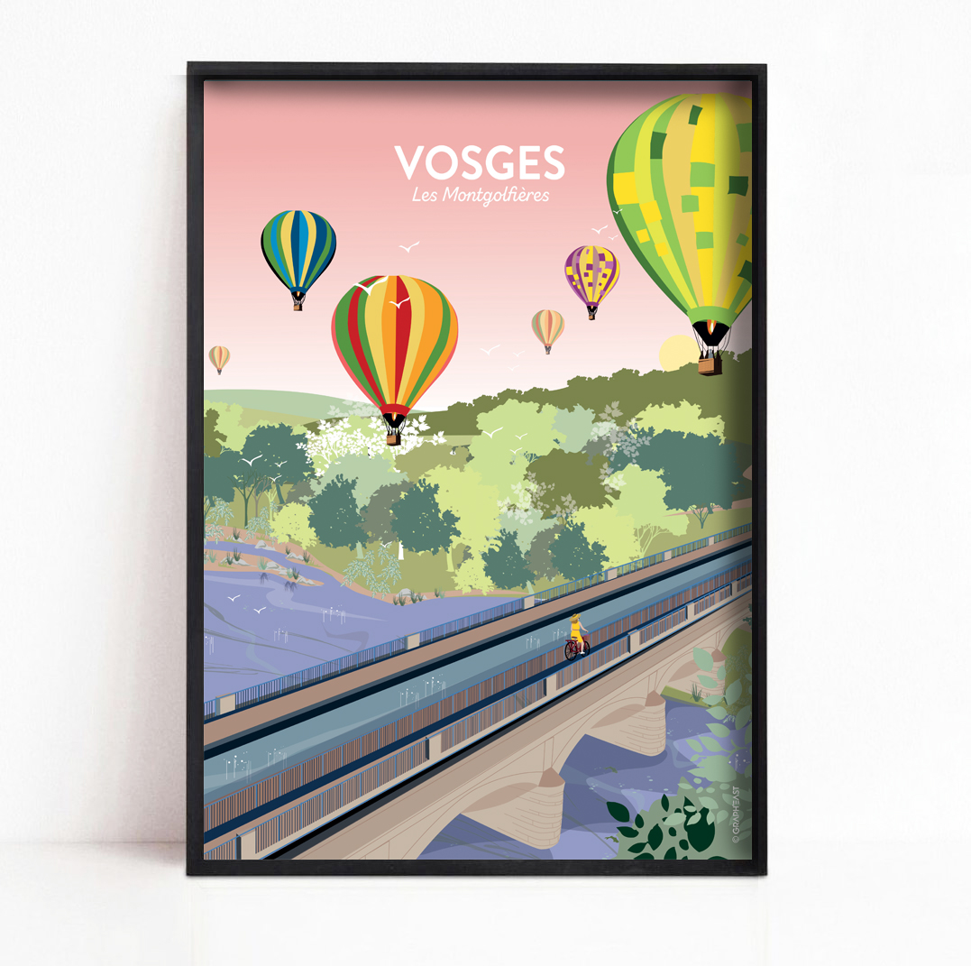 AFFICHE Vosges Montgolfières GraphEast